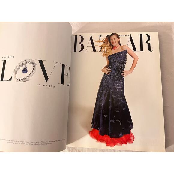 Harper's Bazaar Magazine  - March 2016 - Drew Barrymore Cover - Picture 6 of 13